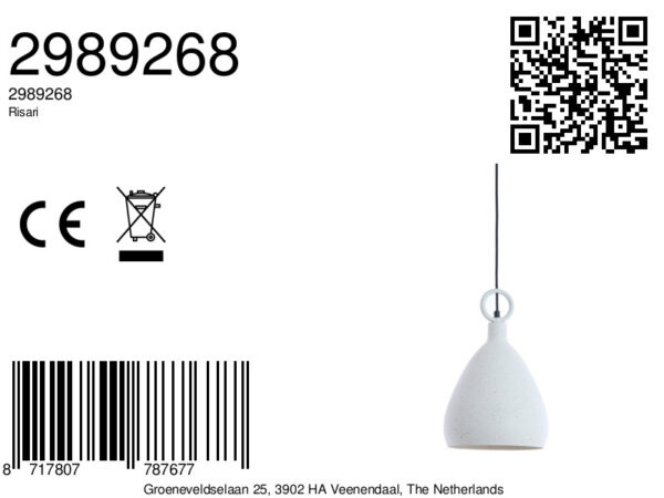 Witte hanglamp met metalen ring Light & Living Risari - Ø 24 cm - Image 6