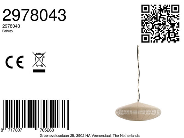 Beige draad hanglamp met luchtig design Light & Living Bahoto - Ø 51 cm - Image 8