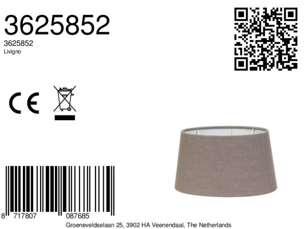 Stoffen lampenkap beige conisch Light & Living Livigno - H 14 cm - Image 3