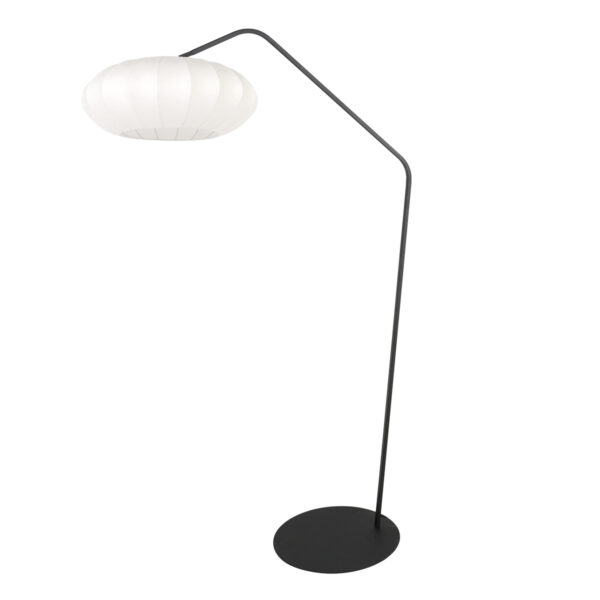 Geknikte zwarte booglamp linnen kap Anne Lighting ZigZag - Image 2