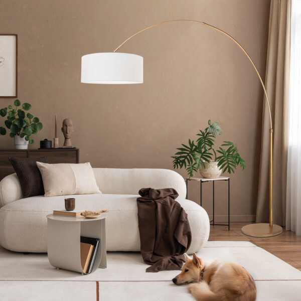 Staande booglamp brons met witte kap Steinhauer Sparkled Light - Image 3