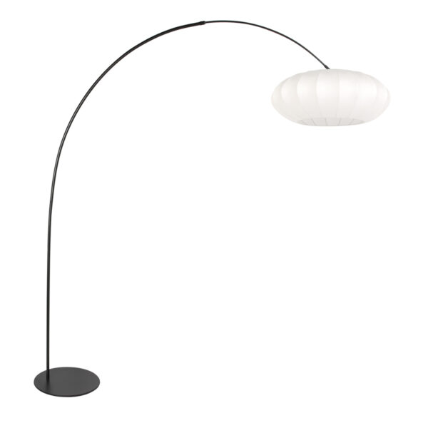 Booglamp trendy zwart met witte kap Anne Lighting Curve