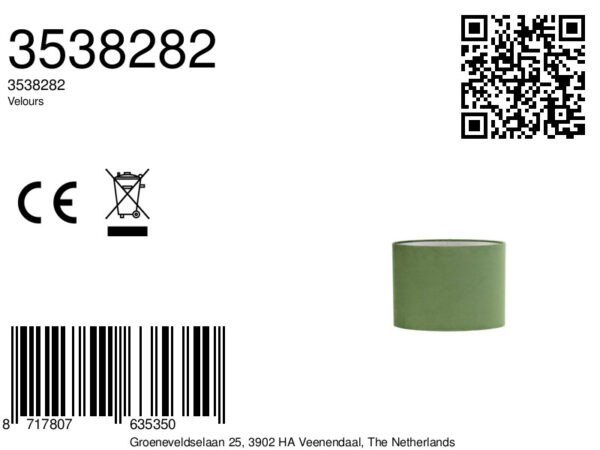 Groene lampenkap cilindervorm Light & Living Velours - H 28 cm - Image 9