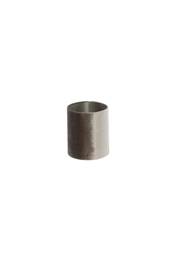 Cilindervormige taupe fluwelen lampenkap Light & Living Palata - H 19 cm - Image 4