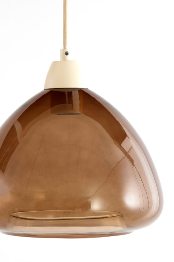 Bruine glazen hanglamp met uniek design Light & Living Bisho - B 94 cm - Image 3