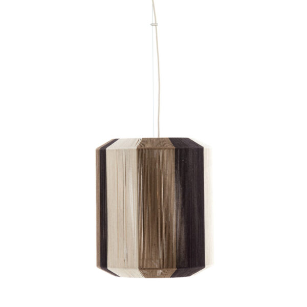 Gestreepte stoffen hanglamp bruin Light & Living Kozana - Ø 48 cm