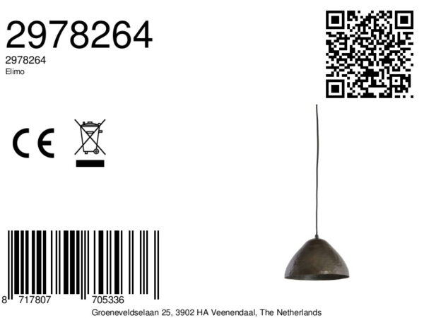 Mat zwarte metalen hanglamp Light & Living Elimo - Ø 25 cm - Image 8
