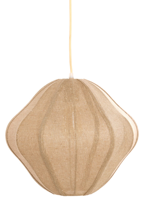 Zandkleurige stoffen hanglamp met rustige uitstraling Light & Living Sukau - Ø 50 cm - Image 2