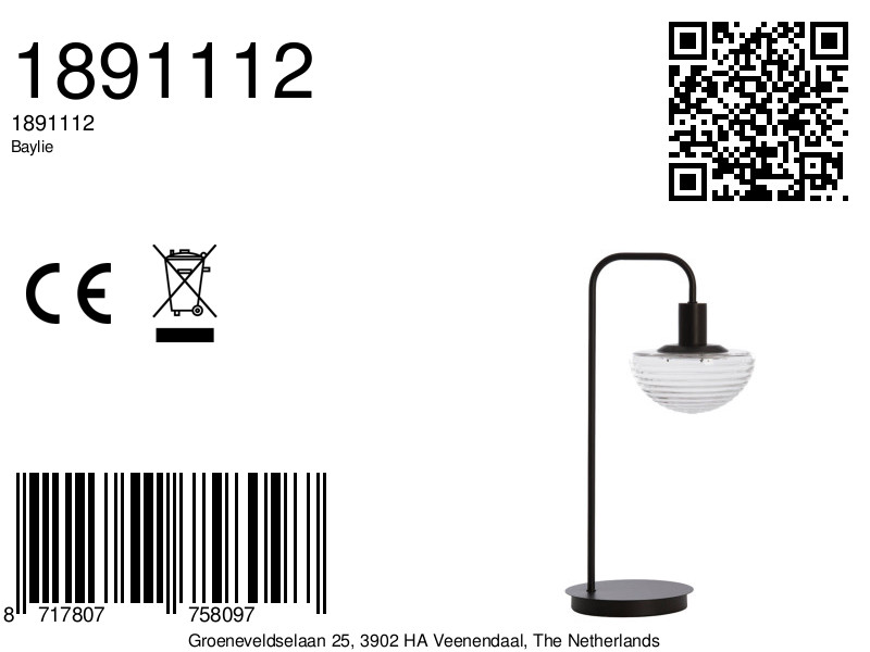 Moderne glazen tafellamp Light & Living Baylie - Image 8