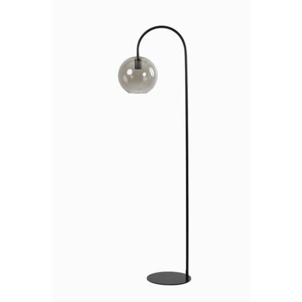 Staande lamp met rookgrijze glasbol Light & Living Subar - H 158 cm