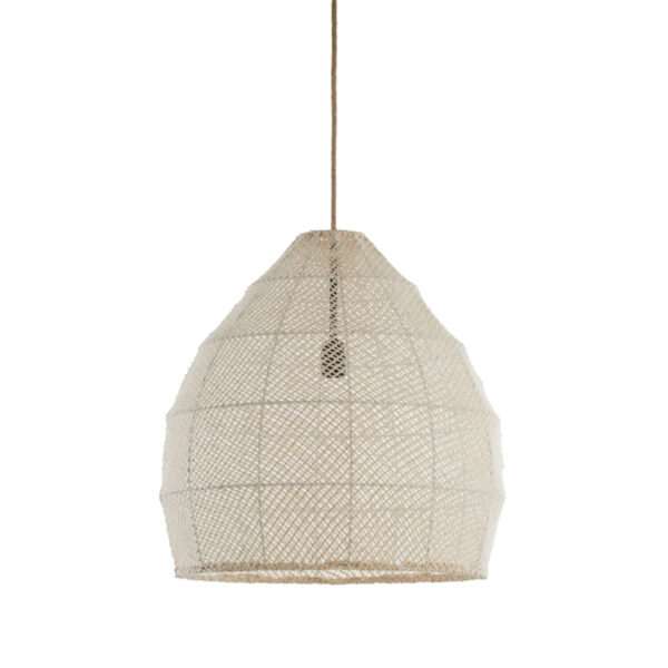 Beige grof geweven hanglamp met rotan look Light & Living Makassar - Ø 50 cm