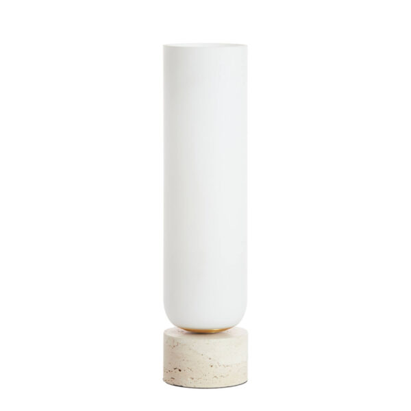 Lange tafellamp witte cilinderkap Light & Living Rylano - H 47 cm