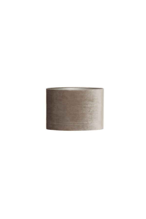 Cilindervormige taupe velours lampenkap Light & Living Palata - H 25 cm - Image 2