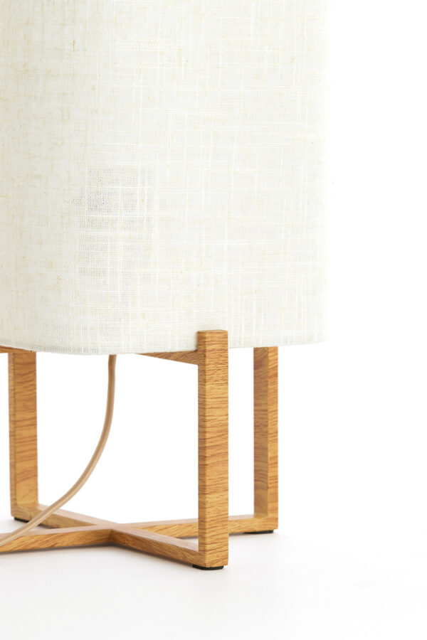 Tafellamp met rechthoekige lampenkap wit linnen Light & Living Wyn - H 50,5 cm - Image 5