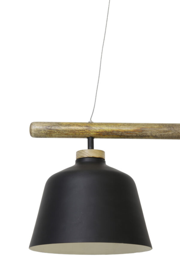 Zwarte hanglamp met houten accent Light & Living Banu - B 132 cm - Image 3