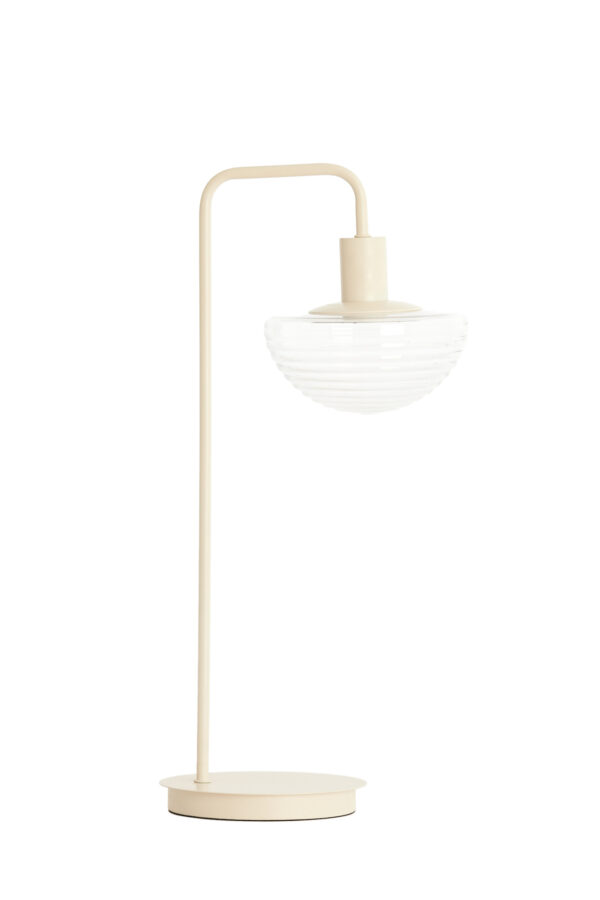 Cremekleurige tafellamp met glazen kapje Light & Living Baylie - H 61 cm - Image 3