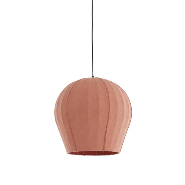 Roze bolvormige stoffen hanglamp Light & Living Zagori - Ø 44 cm