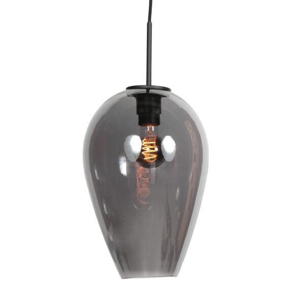 Hanglamp met smoke glazen druppelkap Mexlite HaloSwap - Ø 22,50 cm - Image 3
