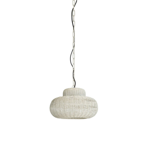 Witte rotan hanglamp met vlechtwerk Light & Living Piedra - Ø 35 cm