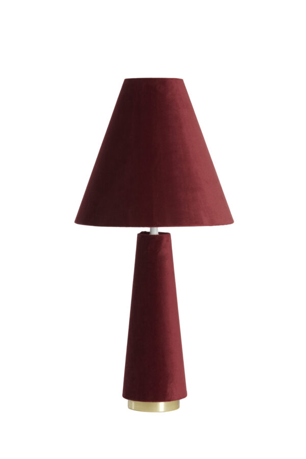 Rode tafellamp fluweel vintage Light & Living Devia - H 61 cm - Image 2