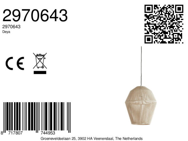 Natuurlijke hanglamp met geweven kap Light & Living Deya - Ø 38 cm - Image 9
