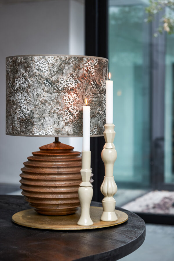 Houten lampvoet ribbelpatroon Light & Living Renzo - H 38 cm - Image 5