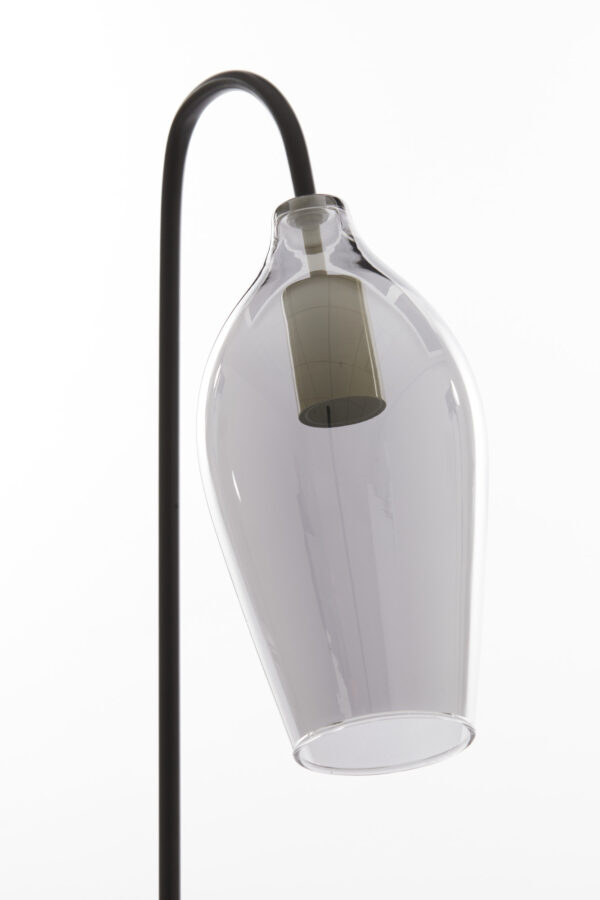 Zwarte tafellamp met gevormd glas Light & Living Lukaro - H 51,5 cm - Image 3
