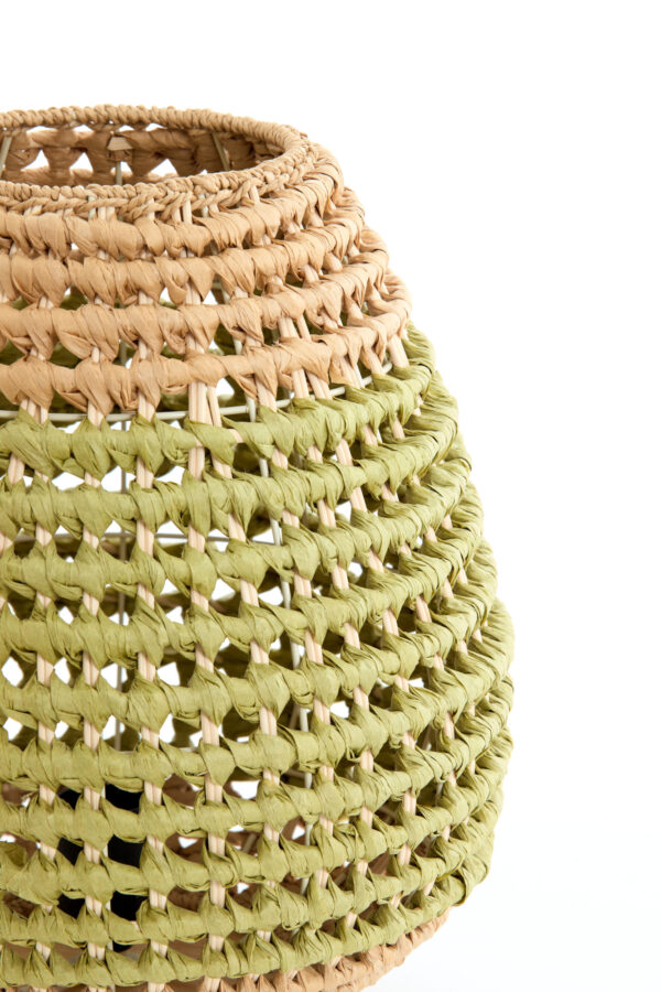 Gevlochten tafellamp groen-beige Light & Living Kalipa - H 34,5 cm - Image 3