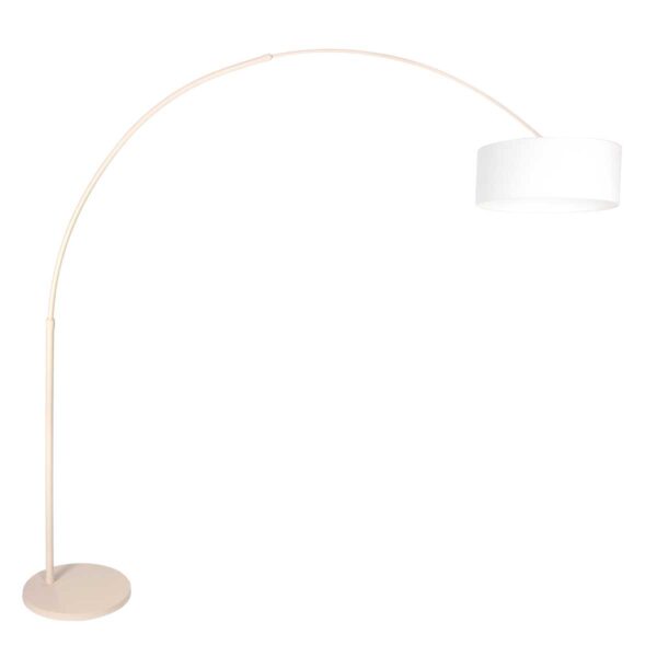 Cremekleurige booglamp met witte kap Steinhauer Sparkled Light