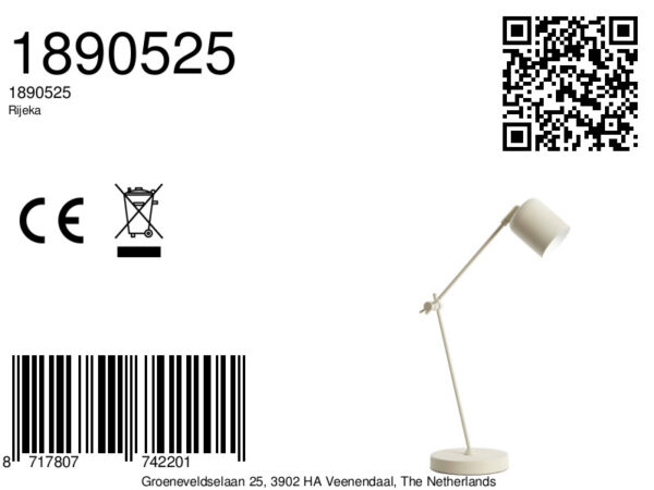 Beige knikbare bureaulamp Light & Living Rijeka - H 51 cm - Image 7