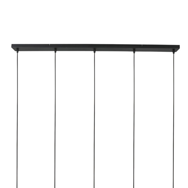 Langwerpige zwarte hanglamp met 5 verstelbare snoeren Mexlite HaloSwap - Image 7