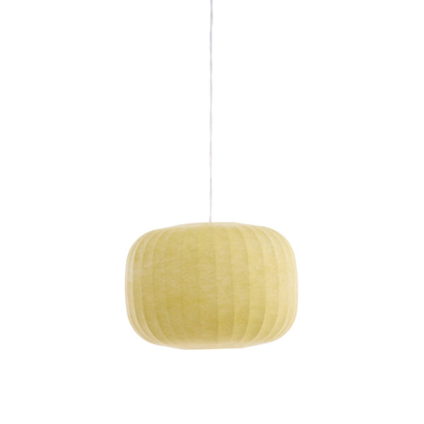 Ronde hanglamp in lichtgele stof Light & Living Lexa - Ø 35 cm