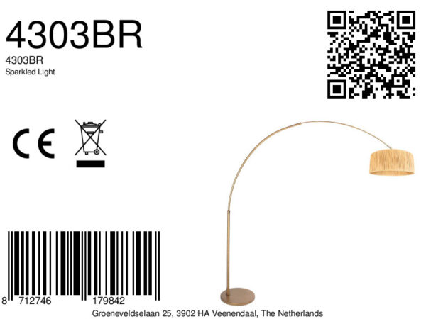 Klassieke bronze booglamp zeegras kap Steinhauer Sparkled Light - Image 18