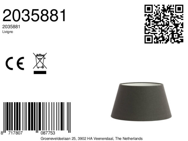 Zwarte conische lampenkap stof Light & Living Livigno - Ø 25 cm - Image 7
