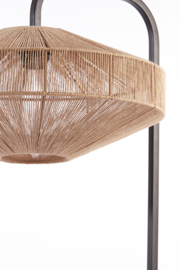 Beige stoffen vloerlamp met geometrisch patroon Light & Living Lyra – H 164 cm - Image 5