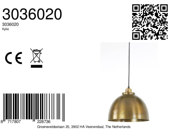 Gouden metalen hanglamp Light & Living Kylie - Ø 30 cm - Image 8
