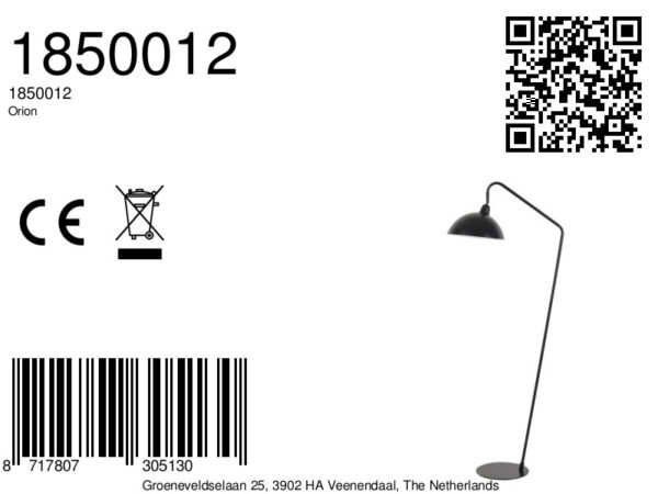 Zwarte metalen vloerlamp Light & Living Orion - H 150 cm - Image 6