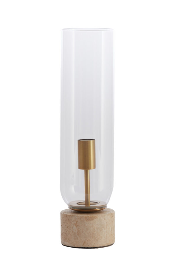Zandkleurige tafellamp met glas Light & Living Rylano - H 47 cm - Image 2