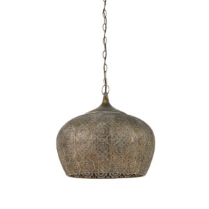 Bronskleurige geperforeerde metalen hanglamp Light & Living Emine - Ø 43,5 cm