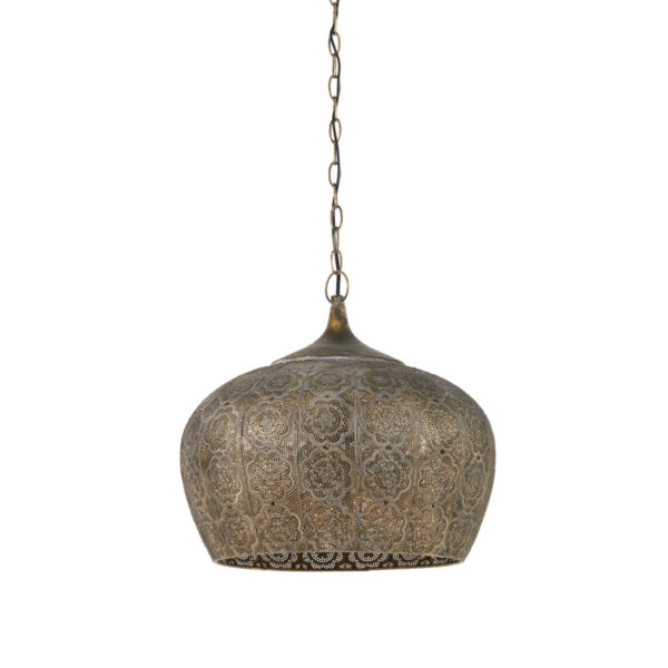 Bronskleurige geperforeerde metalen hanglamp Light & Living Emine - Ø 43,5 cm