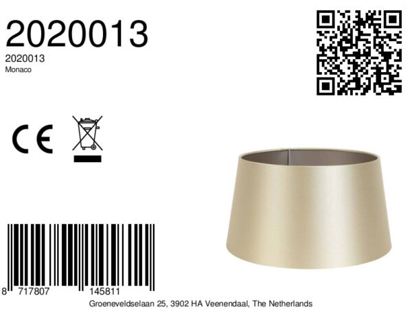 Goudkleurige taps toelopende lampenkap Light & Living Monaco - Ø 17 cm - Image 3