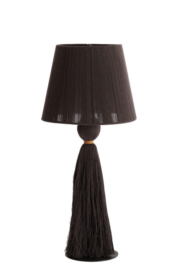 Zwarte stoffen vintage tafellamp Light & Living Espino - H 58 cm - Image 2