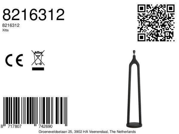 Zwarte lampvoet modern design Light & Living Xitta - H 135 cm - Image 7