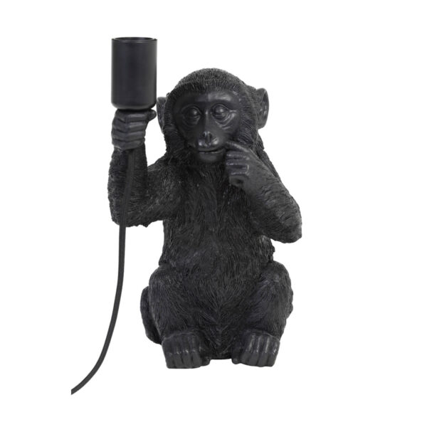 Aap tafellamp zwart Light & Living Monkey - H 34 cm