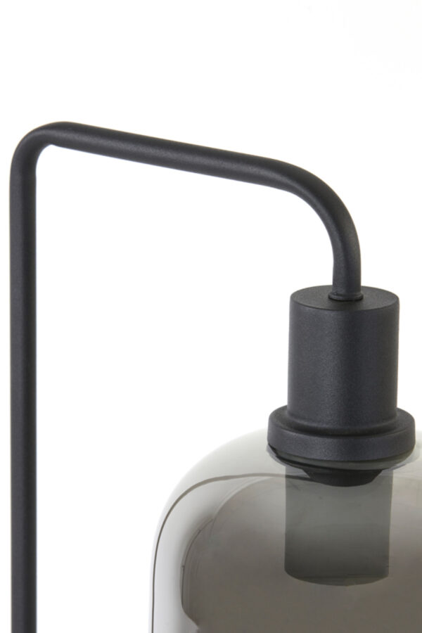 Rookgrijze glazen tafellamp met stijl Light & Living Lekar - H 60 cm - Image 4