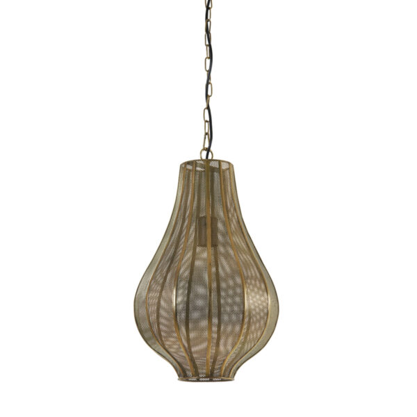 Gouden metalen gaas hanglamp Light & Living Micha - Ø 29 cm