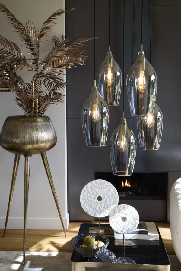 Hanglamp met meerdere glazen kappen Light & Living Lukaro - B 45 cm - Image 5