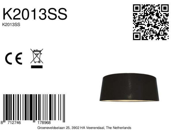 Zwarte conische kap gouden binnenkant Steinhauer - Ø 60 cm - Image 2