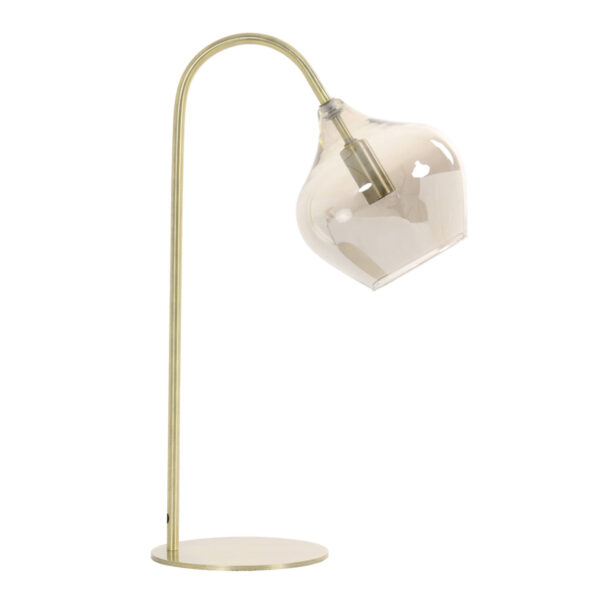Glazen tafellamp goudkleurig Light & Living Rakel - H 50,5 cm