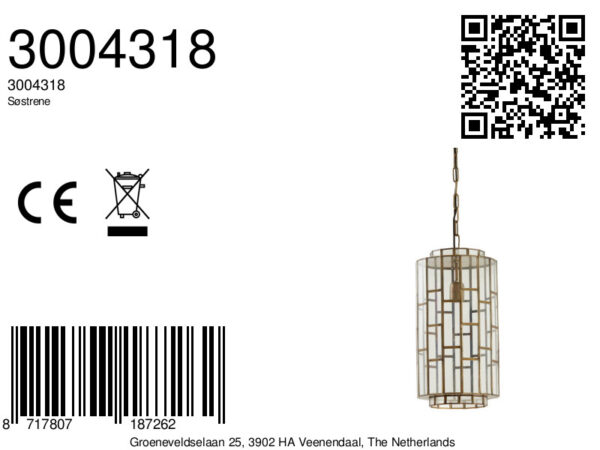 Glazen hanglamp met metalen frame Light & Living Sostrene - Ø 24 cm - Image 9